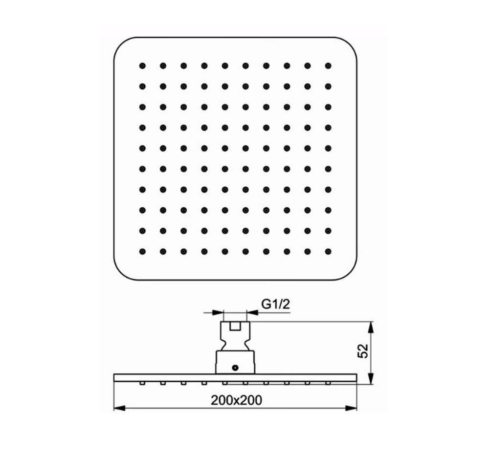 Ideal Standard Idealrain Cube hoofddouche mat zwart