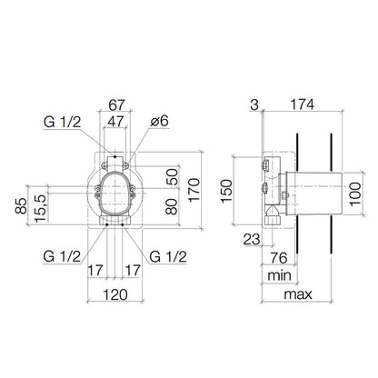 Dornbracht Generic Xtool inbouwdeel voor inbouwthermostaat zonder stopkraan 1/2''