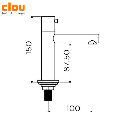 Clou Freddo 3 design fonteinkraan koudwaterkraan chroom