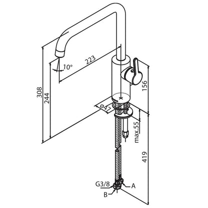 Damixa Silhouet 1-greeps keukenmengkraan geborsteld messing PVD
