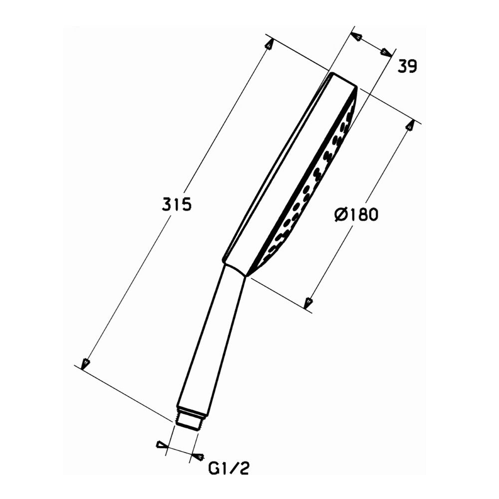 Hansajet XL handdouche 180 mm 1-jet chroom