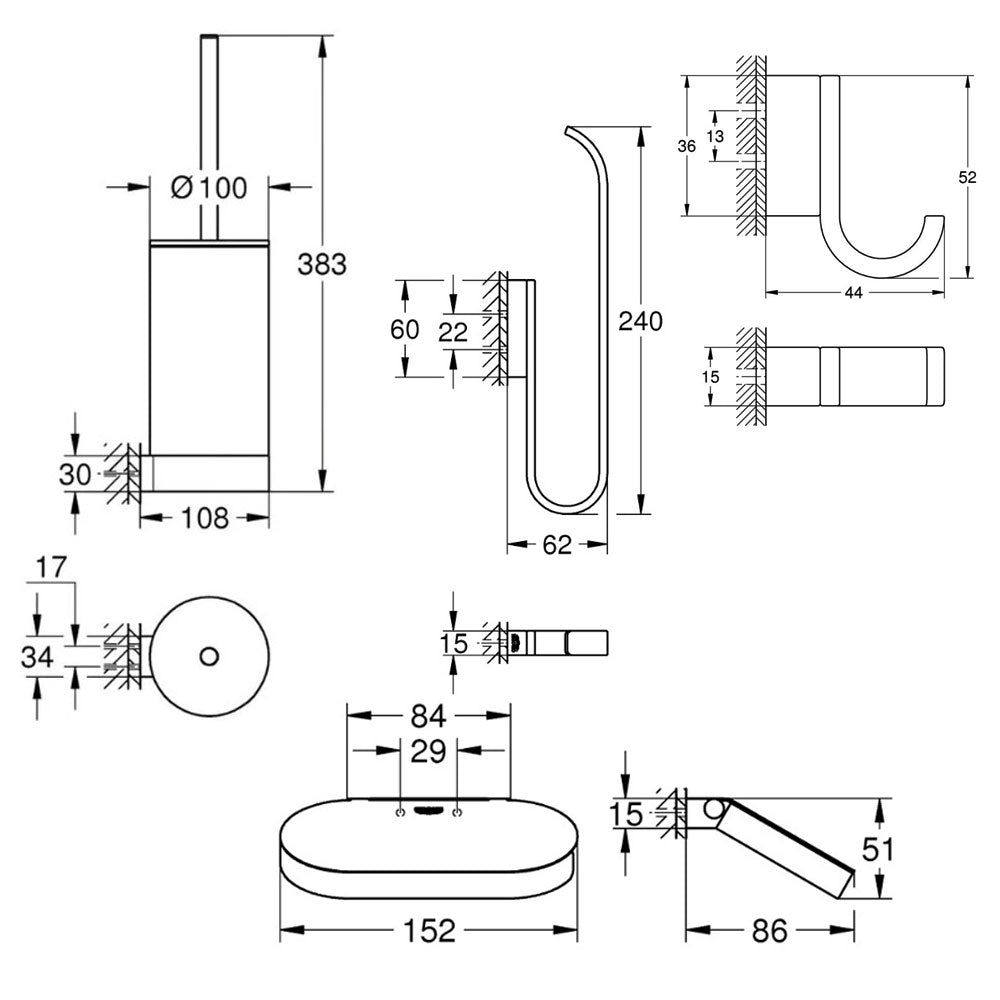 GROHE Selection Complete Accessoireset – Cool Sunrise (Goudkleurig)