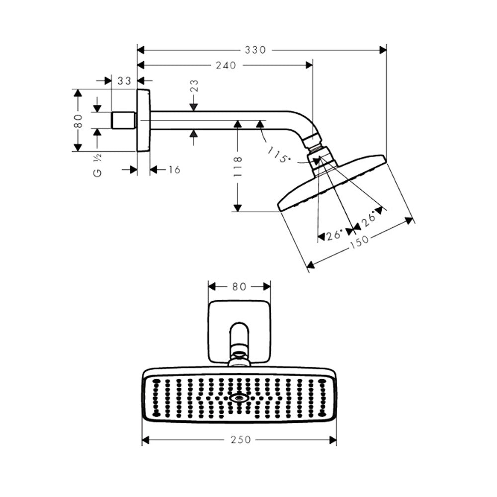 Hansgrohe ShowerSelect thermostaat inbouwset met Raindance hoofddouche, chroom