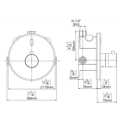 Stern Neptune 1042 T elektronische douchekraan met thermostaat en touch-free infrarood bediening, chroom