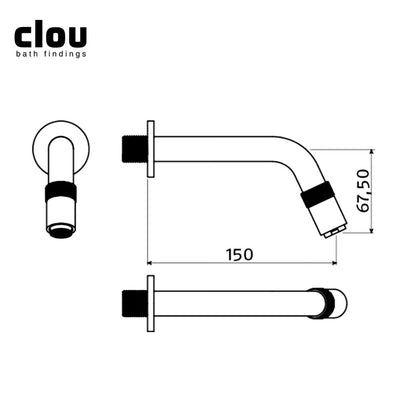 Clou Freddo 11 fonteinkraan wandmontage RVS geborsteld
