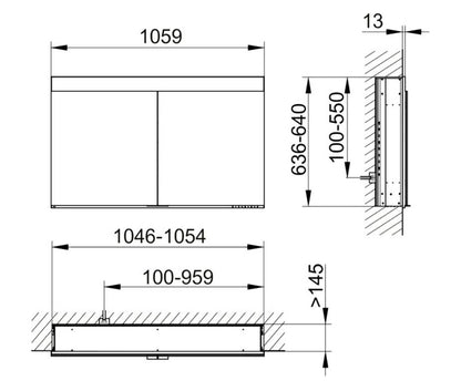 Keuco Edition 400 inbouw Spiegelkast 1060 mm