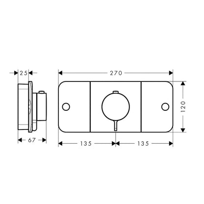 Hansgrohe AXOR One inbouw thermostaat Doucheset Showerpipe 280, 1 jet, Mat Zwart
