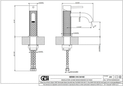 Gessi Intreccio wastafelkraan zwart metaal geborsteld PVD