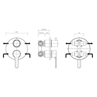 Paini P3 Cox compleet inbouw doucheset met omstel chroom