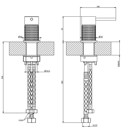 Gessi 316 Meccanica mengkraan bladmontage geborsteld messing PVD