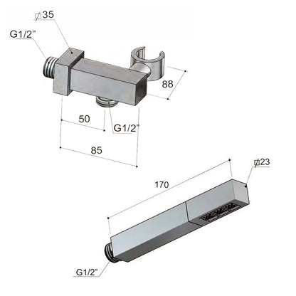 Hotbath Bro Inbouw Thermostaat Doucheset 3 Stopkranen, Hoofddouche met Waterval & Cascade, Chroom