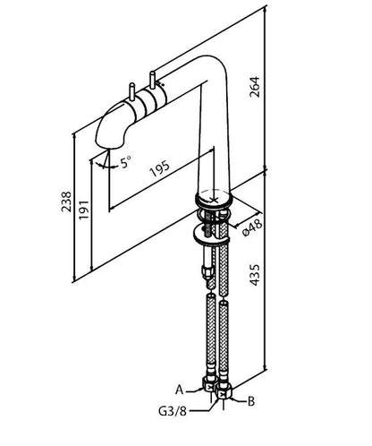 Damixa A-Pex design keukenmengkraan chroom