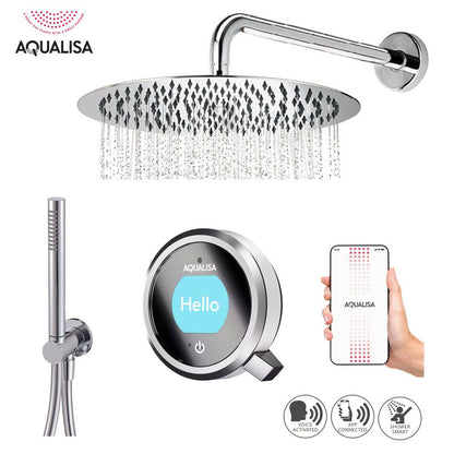 Aqualisa Quartz Touch Smart inbouwset met 30 cm hoofddouche en Smartphone applicatie (Android &amp; Apple), chroom