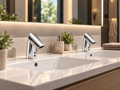 Hansa Fit elektronische wastafelkraan, warm en koud met Bluetooth, chroom