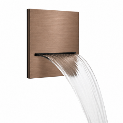 Gessi cascade wandbevestigde waterval, uitloop, geborsteld koper