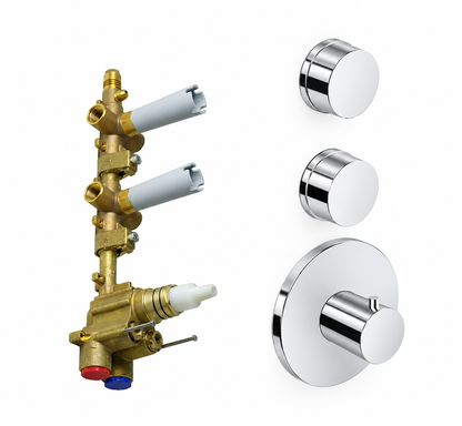 Zucchetti Savoir design inbouw douchthermostaat met 2 stopkranen voor 2 functie, chroom