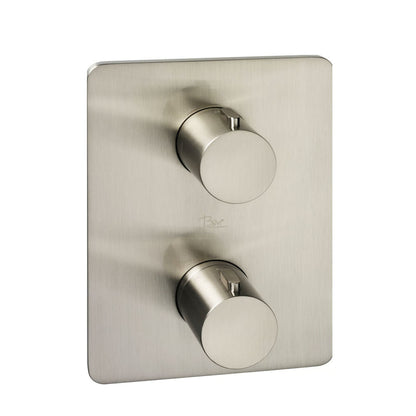 Ben Lavion Square C afbouwset voor 3-weg omstelling en thermostaat geborsteld nikkel