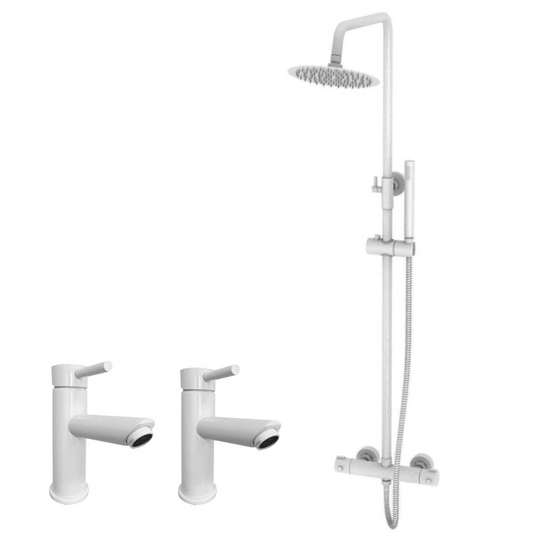 Best Design Entry Bianco thermostatische regendouche opbouwset glans wit