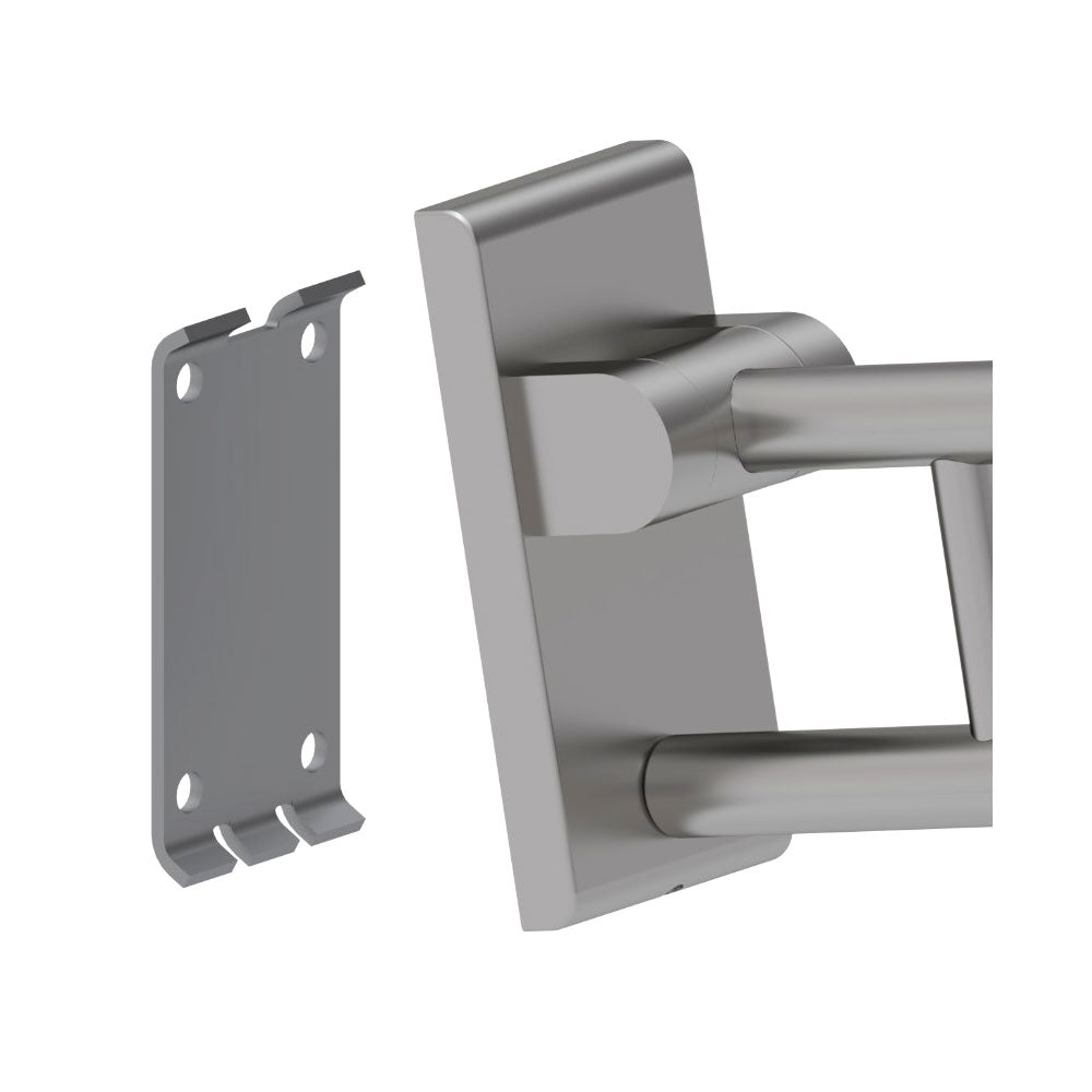 Normbau Inox Care Opklapbare muursteun vario met grondplaat L = 725 mm, geborsteld RVS
