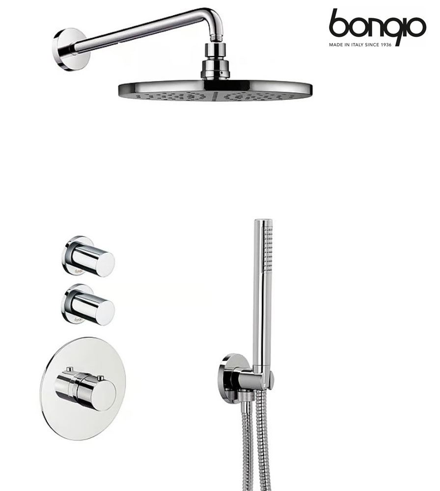 Bongio Aqua thermostaat inbouw showerset met 2 stopkranen, chroom