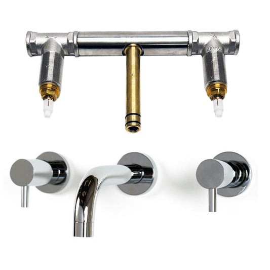 Bongio Squadra 3-gats inbouw wandmengkraan uitloop 220 mm chroom