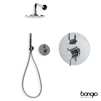 Bongio Squadra inbouw thermostaatkraan incl. 2-weg omstel, hoofddouche 22,2cm, chroom