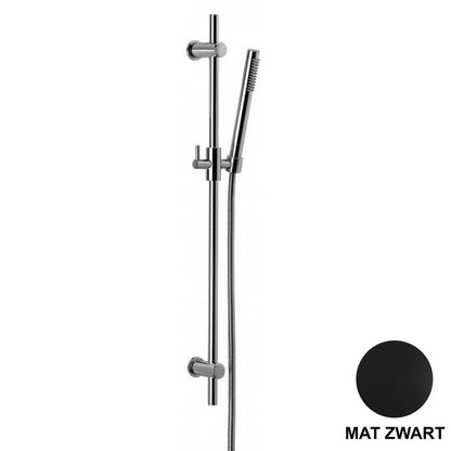 Bongio Wellness glijstangset inclusief handdouche en slang, mat zwart