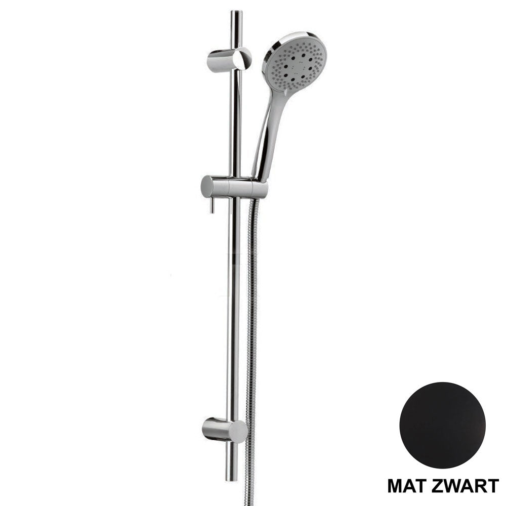 Bongio Wellness Slide bar set inclusief handdouche met 3 functies en slang, mat zwart