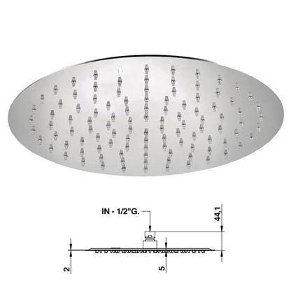Bongio Wellness hoofddouche Ø300 mm ultra plat, Gepolijst RVS