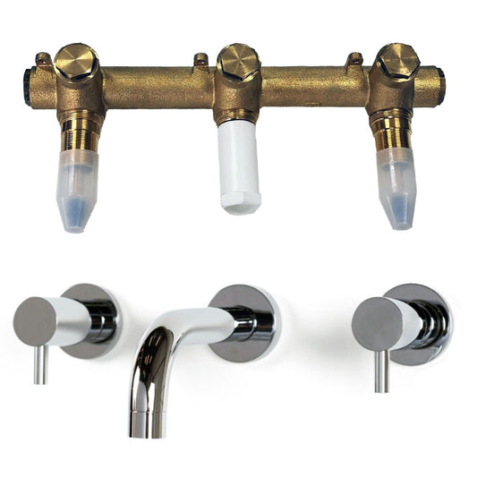 Bongio Squadra 3-gats inbouw wandmengkraan uitloop 220 mm chroom
