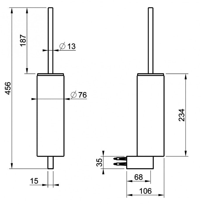 Gessi Origini toiletaccessoires set met toiletrolhouder, haak en wand-wc-borstelhouder, uitgevoerd in donker brons