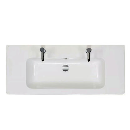 GSI Pura keramische wastafel 120 × 50 cm met 2 kraangaten, wit