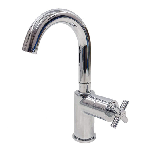 Bruynzeel Molo wastafelmengkraan met kruisgreep, warm en koud, Chroom