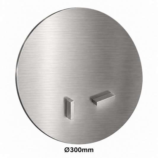 Treemme Rubinetterie design rond bedieningspaneel met 2 drukknoppen ø260 mm RVS