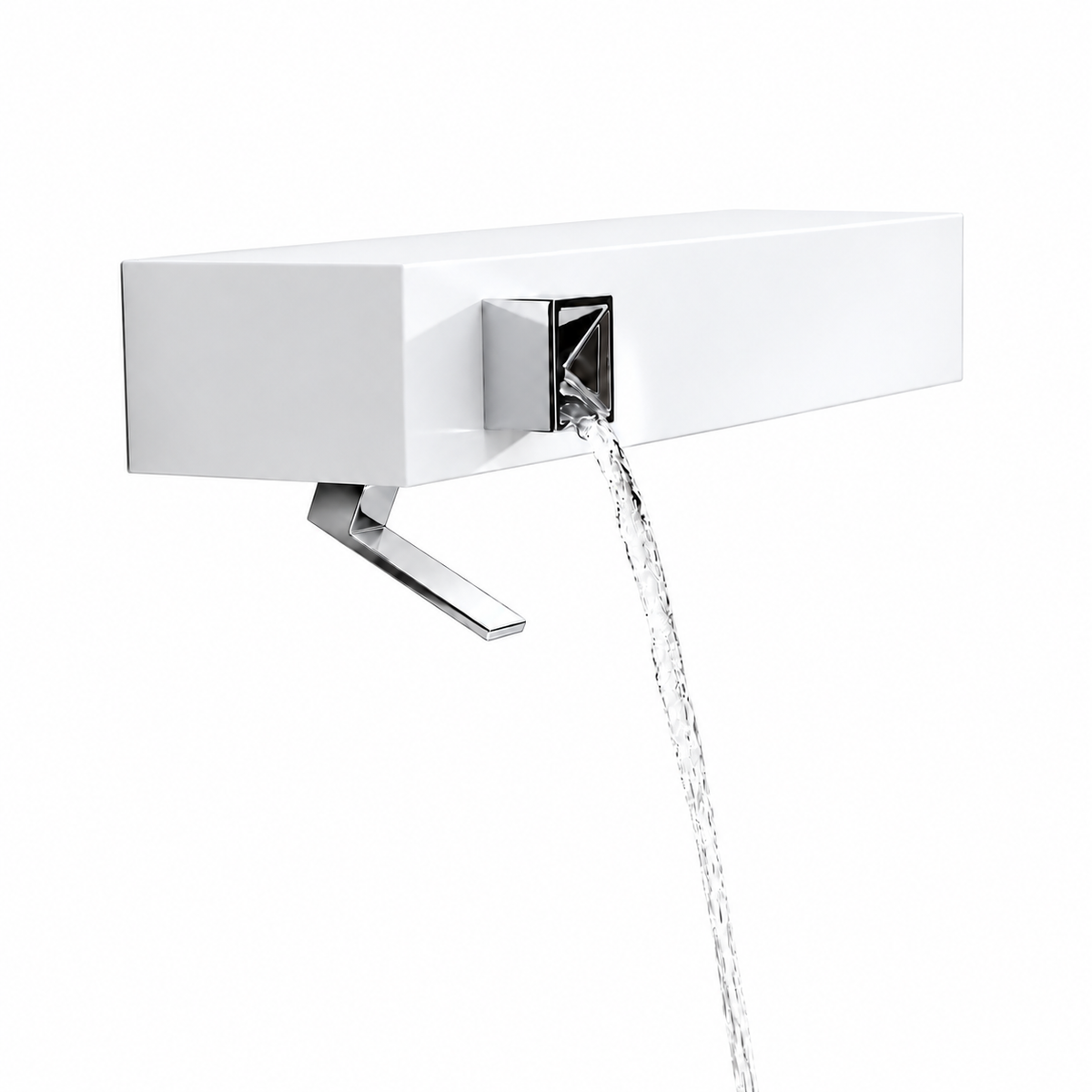 Dornbracht Elemental Spa IAM 1-greeps Design wastafel wandmengkraan met Corian Wit Behuizing