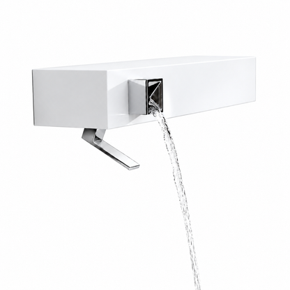 Dornbracht Elemental Spa IAM 1-greeps Design wastafel wandmengkraan met Corian Wit Behuizing