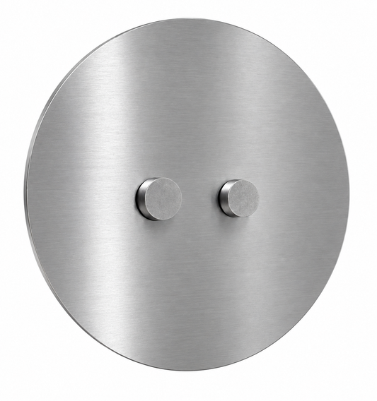 Treemme Rubinetterie design rond bedieningspaneel met 2 ronde drukknoppen ø280 mm RVS