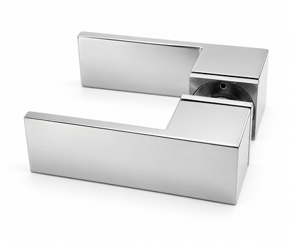SQUARE LSQ7-G massieve design deurkruk met metalen onderconstructie geveerd gepolijst RVS