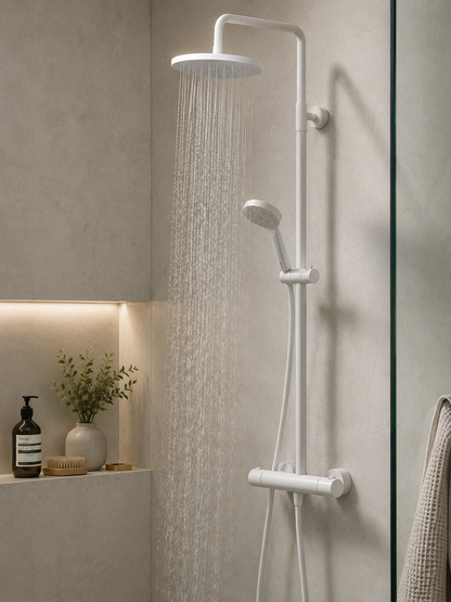 Nobili Tago opbouw doucheset met thermostaat Cool Touche, Mat Wit