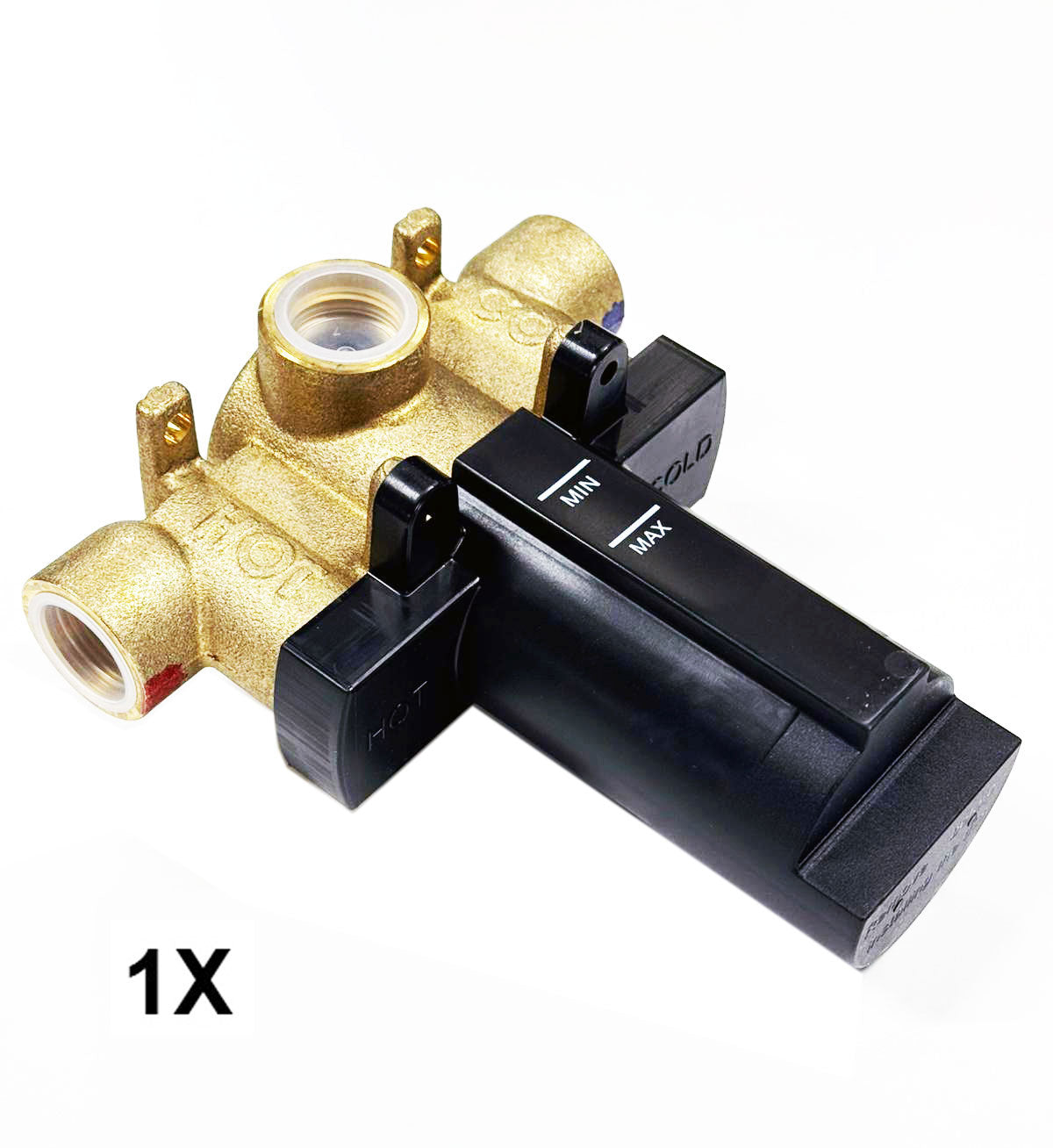 Bongio Squadra, Aqua inbouw centraal thermostaatkraan incl. twee inbouw stopkranen, Geborsteld mat nikkel