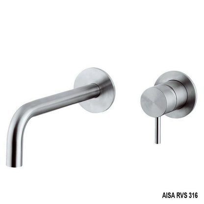 Cisal Xion of Xenz Pure RVS 316 Serie wastafelkraan 2-gats compleet met inbouwdeel 250 mm lang RVS geborsteld