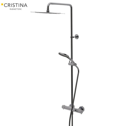 Cristina Foil luxe doucheset met thermostatische mengkraan, geborsteld gunmetal