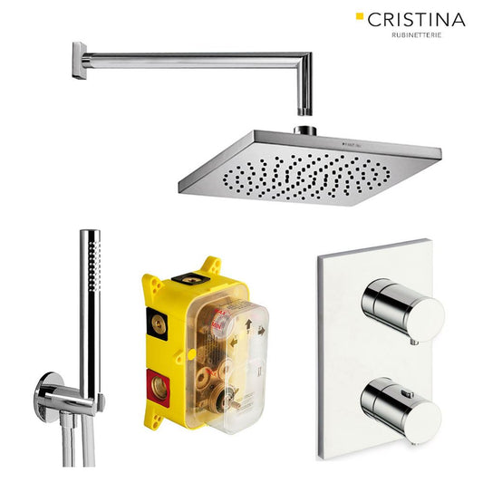 Cristina T-Verde luxe design thermostaat inbouw set 2-weg chroom