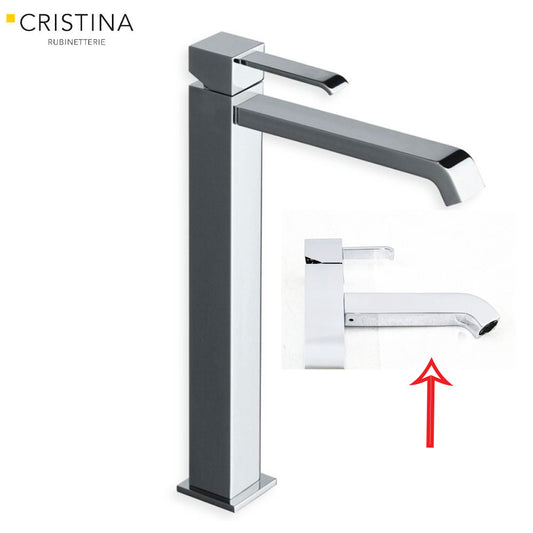 Cristina rubirnettie Quadri design hoge wastafelkraan voor waskom chroom