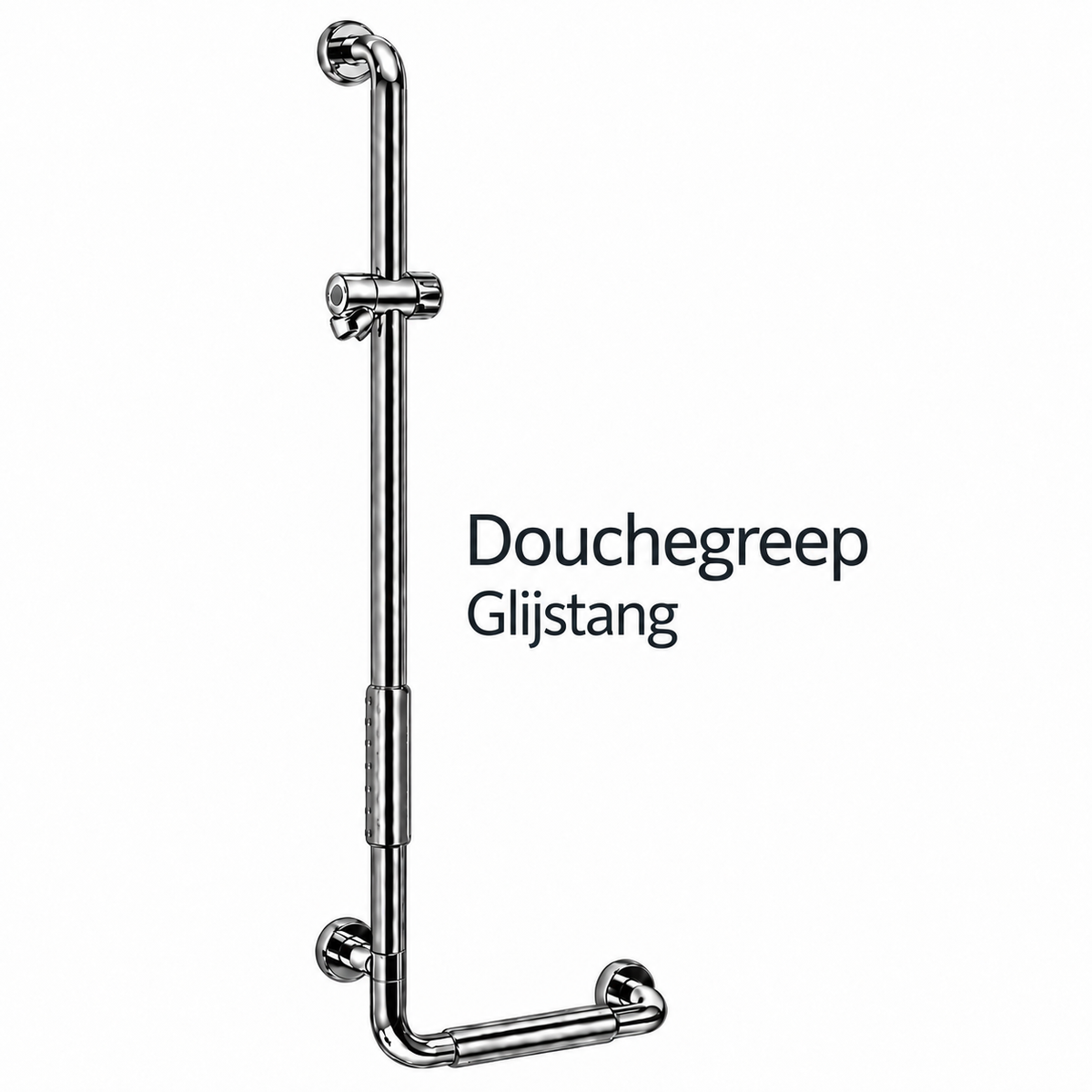 Emco gebogen glijstanggreep met handdouche houder rechts chroom