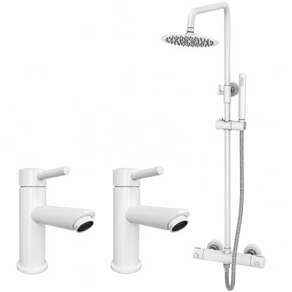 Best Design Entry Bianco thermostatische regendouche opbouwset glans wit