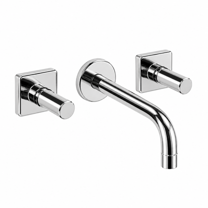 Ponsi Vega 3-gats inbouw wandmengkraan uitloop 220 mm, Chroom