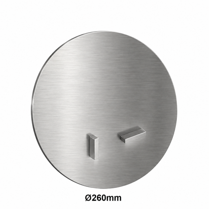 Treemme Rubinetterie design rond bedieningspaneel met 2 drukknoppen ø260 mm RVS