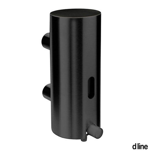 D Line Zeepdispenser wandmontage met indicator, Geborsteld zwart RVS PVD