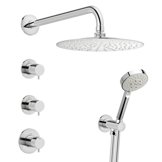 Damixa Silhouet inbouw douchethermostaatset met 2 stopkranen, complete set, chroom uitvoering